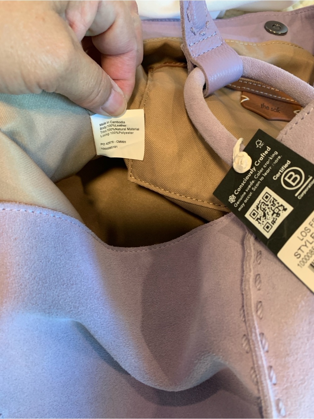 The Sak Los Feliz Lavender Suede Tote - Picture 3 of 14